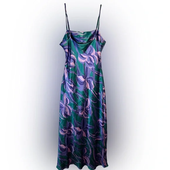 Floral Green and Purple Dress - Picture 2 of 6